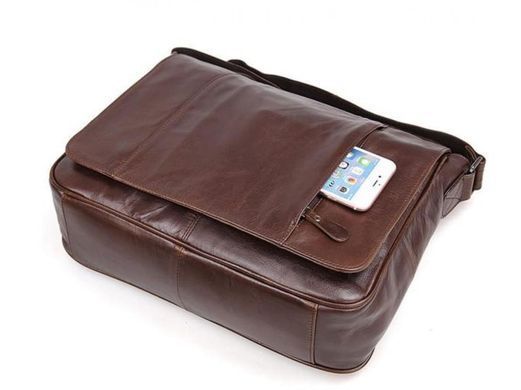 Чоловічий шкіряний коричневий месенджер Tiding Bag 7338C