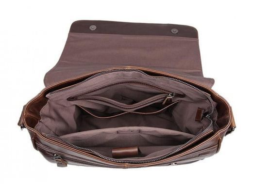 Чоловічий шкіряний коричневий месенджер Tiding Bag 7338C