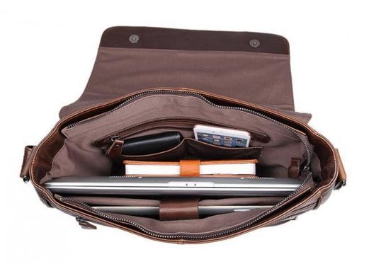 Чоловічий шкіряний коричневий месенджер Tiding Bag 7338C
