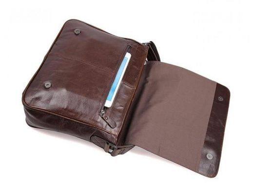 Мужской кожаный коричневый мессенджер Tiding Bag 7338C
