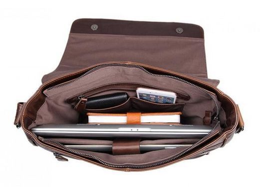 Мужской кожаный коричневый мессенджер Tiding Bag 7338C