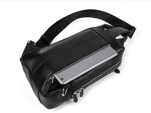 Мужской кожаный черный мессенджер Tiding Bag B3-1725A