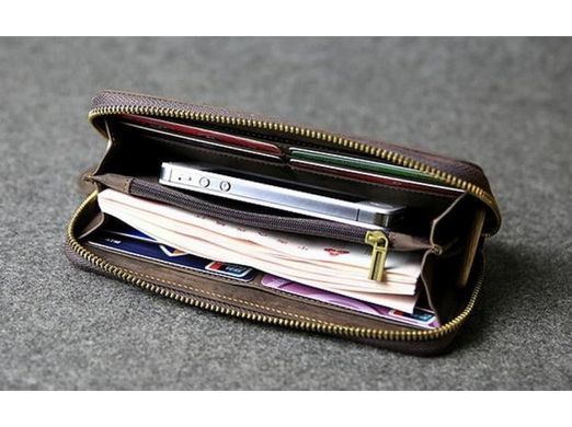 Мужской кожаный коричневый клатч Tiding Bag t4007