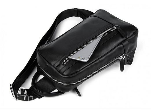 Мужской кожаный черный мессенджер Tiding Bag B3-1725A