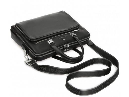 Мужская кожаная сумка для ноутбука Royal Bag RB-021A черный