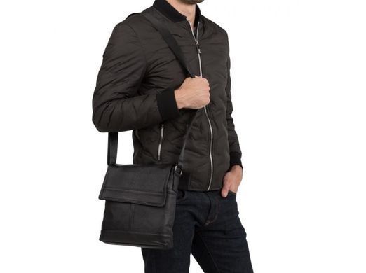 Чоловічий шкіряний чорний месенджер Tiding Bag M38-3822A