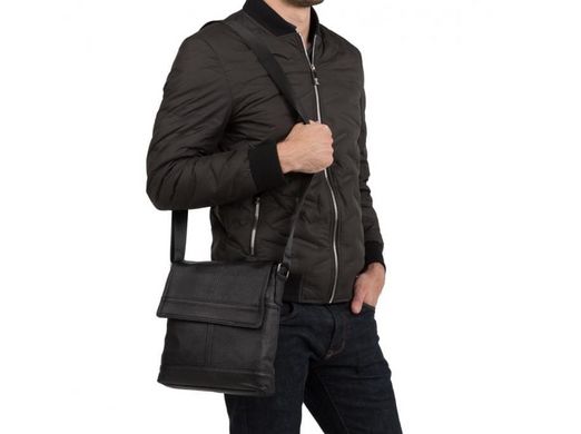 Мужской кожаный черный мессенджер Tiding Bag M38-3822