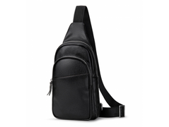 Мужской кожаный рюкзак Tiding Bag A25-5021A черный