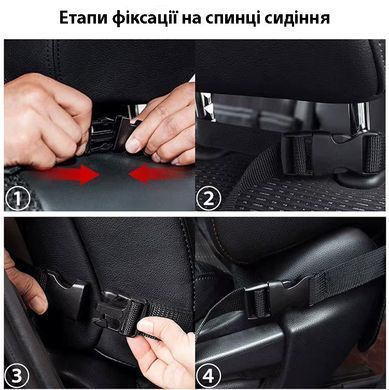 Органайзер на спинку автосиденья с карманами для планшета, воды, игрушек и аксессуаров CSSB-A-BLACK