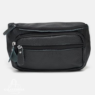 Сумка на пояс чоловіча шкіряна Borsa Leather K101-black