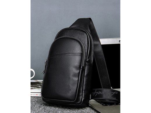 Мужской кожаный рюкзак Tiding Bag A25-5021A черный