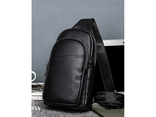 Мужской кожаный рюкзак Tiding Bag A25-5021A черный