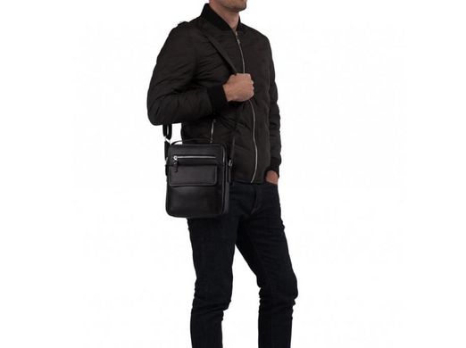 Мужской кожаный черный мессенджер Tiding Bag M5609-1A