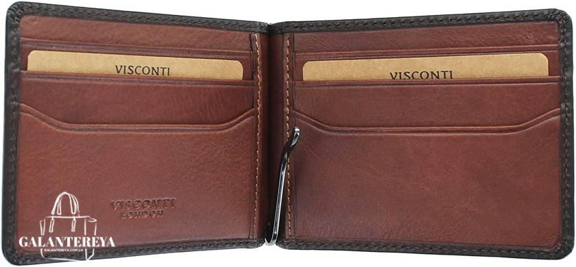Зажим для денег мужской кожаный Visconti AT70