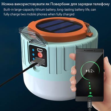 Ліхтар кемпінговий акумуляторний LED лампа для кемпінгу із зарядкою від usb RCD3514-SEL чорний