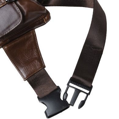 Мужская кожаная сумка на пояс Keizer k1886-dark brown коричневый