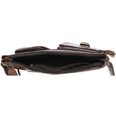 Мужская кожаная сумка на пояс Keizer k1886-dark brown коричневый
