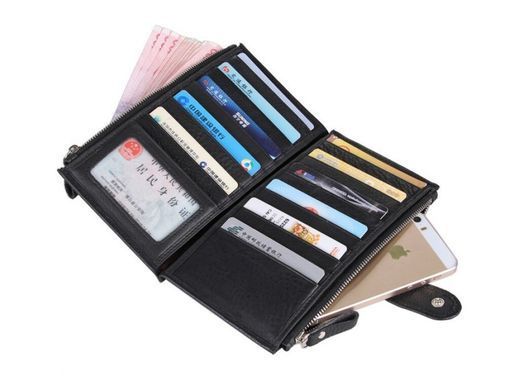 Мужское кожаное портмоне Tiding Bag 8057A черный