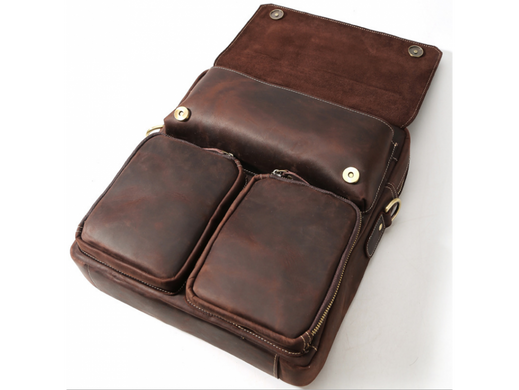 Чоловічий шкіряний месенджер Tiding Bag t1072 коричневий