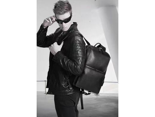 Чоловічий шкіряний рюкзак Tiding Bag B3-103A чорний
