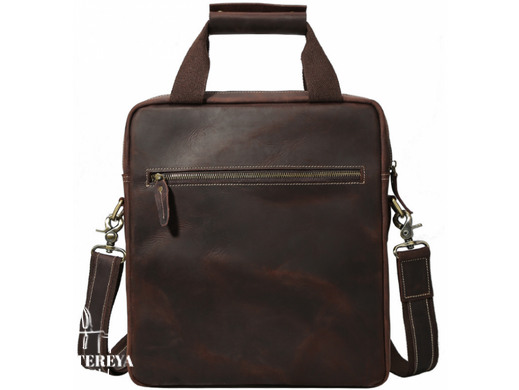 Мужской кожаный мессенджер Tiding Bag t1072 коричневый