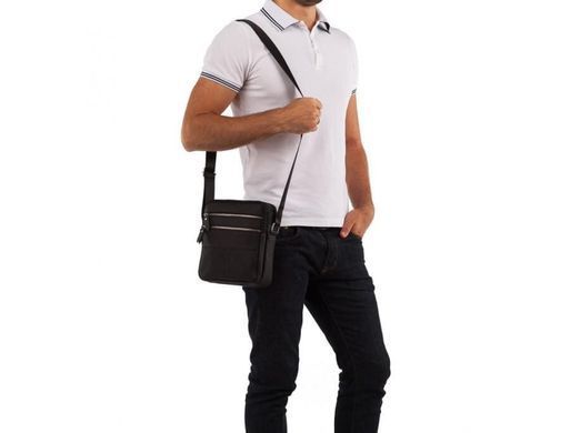 Чоловічий шкіряний чорний месенджер Tiding Bag M38-3923A