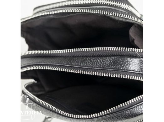 Мужской кожаный черный мессенджер Tiding Bag M5610A