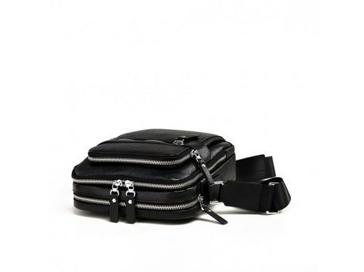 Мужской кожаный черный мессенджер Tiding Bag M5610A