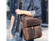 Мужской кожаный мессенджер Tiding Bag t1072 коричневый 5