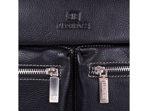 Мужской кожаный мессенджер Lareboss 8259-1 BLACK черный