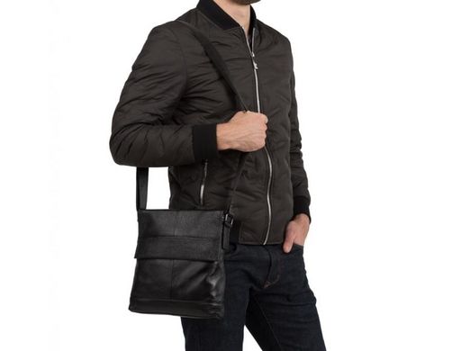 Мужской кожаный черный мессенджер Tiding Bag M38-8136
