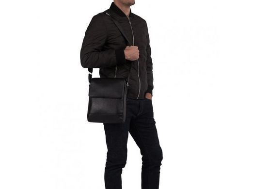 Мужской кожаный черный мессенджер Tiding Bag M5831-1A