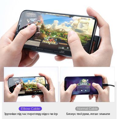 Кабель для заряджання універсальний 3 в 1 Lightning, microUSB, Type-C RAXFLY YXF20537
