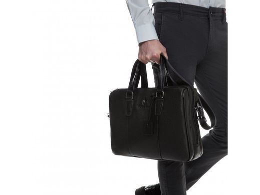 Шкіряна чоловіча сумка для ноутбука Royal Bag RB50031 чорний