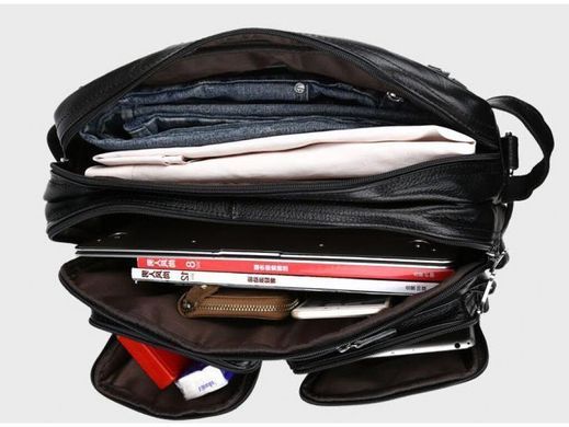 Мужская кожаная сумка-рюкзак Tiding Bag A25F-9014A черный