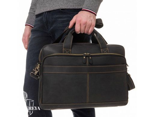 Кожаная сумка для ноутбука Tiding Bag t0033A черный