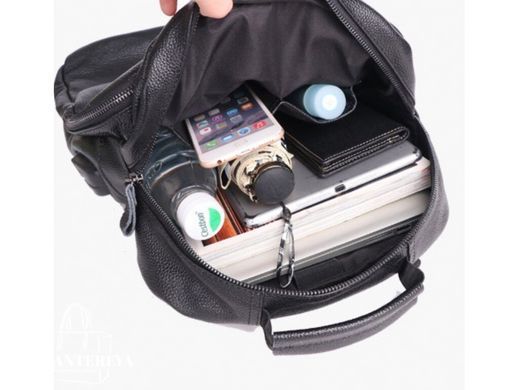 Мужской кожаный рюкзак Tiding Bag A25F-8835A черный