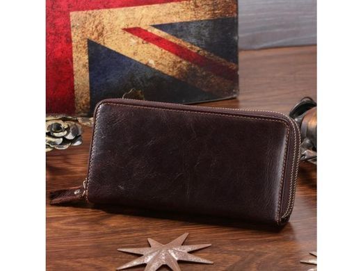 Мужской кожаный коричневый клатч Tiding Bag 8026C