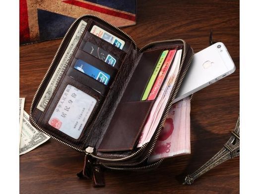 Мужской кожаный коричневый клатч Tiding Bag 8026C