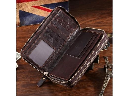 Мужской кожаный коричневый клатч Tiding Bag 8026C
