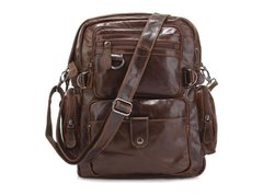 Мужской кожаный коричневый рюкзак Tiding Bag 7042Q