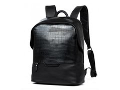 Мужской кожаный рюкзак Tiding Bag B3-019A черный