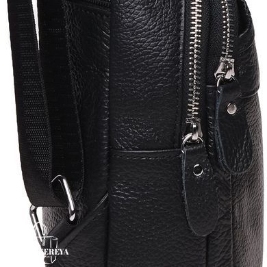 Мужской кожаный мессенджер Borsa Leather K1202-black черный