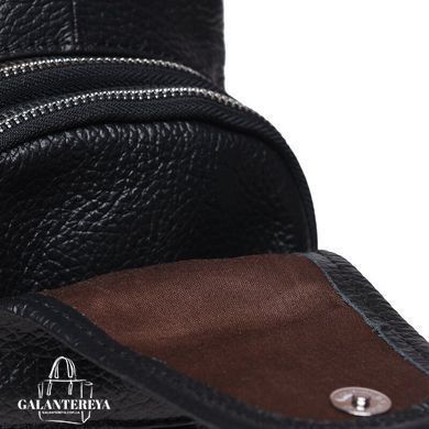 Мужской кожаный мессенджер Borsa Leather K1202-black черный