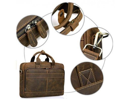 Кожаная сумка для ноутбука Tiding Bag t0033A черный