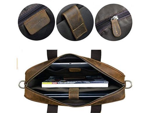 Кожаная сумка для ноутбука Tiding Bag t0033A черный