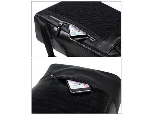 Чоловічий шкіряний рюкзак Tiding Bag B3-019A чорний