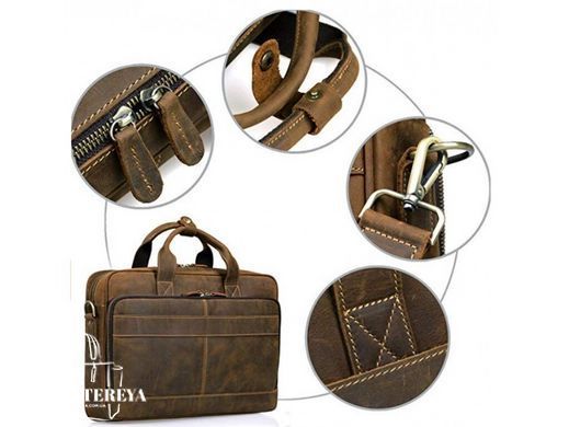 Кожаная сумка для ноутбука Tiding Bag t0033A черный