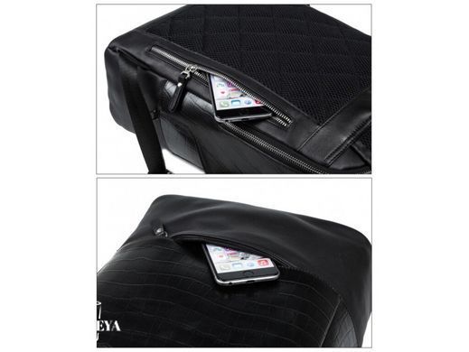 Мужской кожаный рюкзак Tiding Bag B3-019A черный