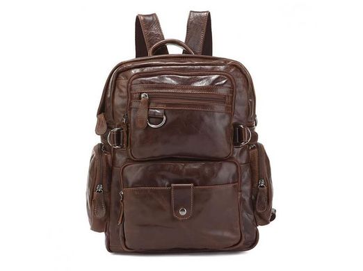 Мужской кожаный коричневый рюкзак Tiding Bag 7042Q